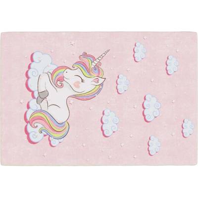 Pure Line Home Детски килим, розов, 160x230 см, еднорог