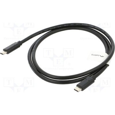 Lanberg CA-CMCM-32CU-0010-BK USB 3.1, USB C vidlice, z obou stran, zlacený, 1m, černý