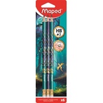 Maped Графитен молив с гума, HB, триъгълен, MAPED "Dragon dragon", 6 бр. 851829 (851829)