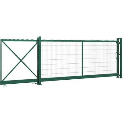EKOfence Posuvná samonosná brána 2D panel ZnPVC 4000x1500mm, zelená, P/Ľ 16100