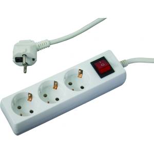 Makalon Разклонител 3 гнезда с кабел 1.5m х1.5mm2 с ключMK (700751)