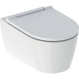Geberit ONE - Окачена тоалетна чиния със седалка SoftClose, TurboFlush, KeraTect, бяла 500.201. 01.1 (500.201.01.1)