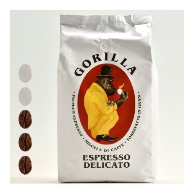 Gorilla Gorilla Еспресо Деликато кафе на зърна, 1кг, меко с приятна киселинност (FF01GODE)