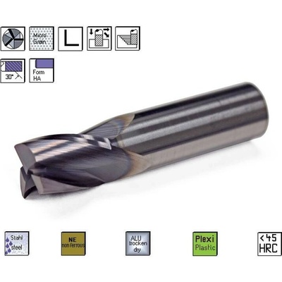 SK rohová fréza pr. 16,0 x 18,0 mm 3bř. 30° TiAlN , CERANIT 73.1600