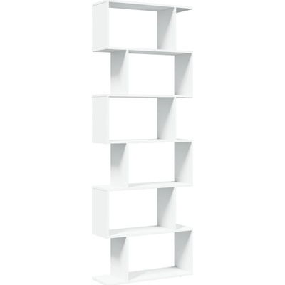 vidaXL Knihovna/dělící stěna 6patrová bílá 70x24x193 cm kompozit