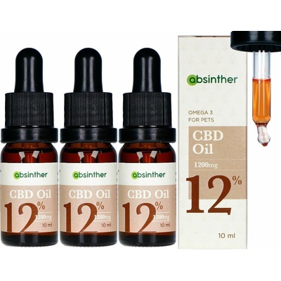 Absinther CBD olej pro zvířata 12% 10 ml 3 ks
