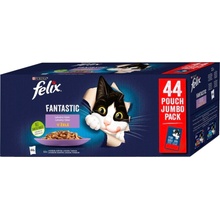 Felix Fantastic kuře, hovězí, losos, tuňák v želé 44 x 85 g