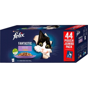 Felix Fantastic s hovězím kuřetem lososem a tuňákem v želé 44 x 85 g