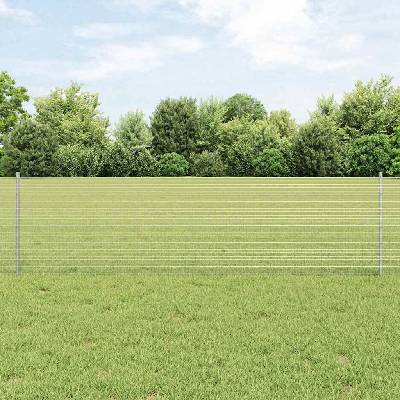 OMAXI Svařovaná drátěná plotovina s tyčkami 10 x 0,6 m Stříbrná 925664