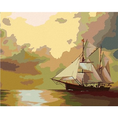 Zuty Malování Podle Čísel Plachetnice A Slunce D. Rusty Rust 40 x 50 Cm Plátno Rám