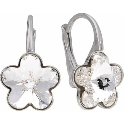 Swarovski Elements Flower dětské stříbrné visací bílé kytičky květinky 31080.1 Crystal bílá čirá křišťálová