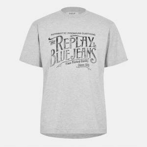 Replay Тениска Replay Blue Jeans T-Shirt - Grey Melange