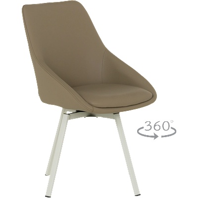 Carmen Трапезен стол wigan 1 силиконова кожа - кафяв 46