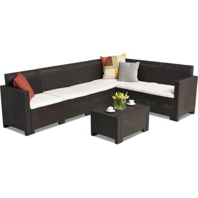 BICA Техноратанов ъглов диван в комплекта Nebraska Corner Max 6 кафяв Bica (BC9075-90195BR)