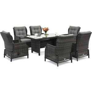 Garden Point техноратан градински мебели Malaga Premium 6 антрацит (GAP1198-FIE)