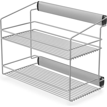 Interex design Výsuvná dvojpolička do šatníku s tlmením / Strieborná