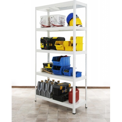 Kovona System Kovový regál 130 kg 1800 x 900 x 400 mm 5 políc biely