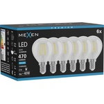 Mexen Vintis 6x LED филаментна крушка E14, G45, 4W, студена - 6500K, 470 lm, прозрачно (L156-E14-0465-00x06)