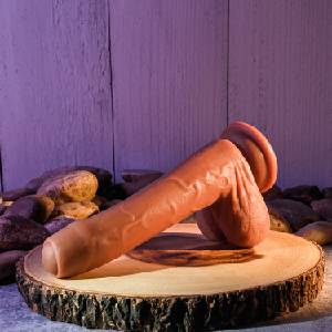 EVOLVED Peek A Boo Vibrating Dildo 8 Inch Dark