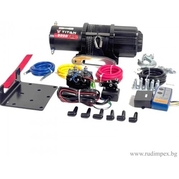 Лебедка 5000 либри със СИНТЕТИЧНО ВЪЖЕ , 12V, електрическа, Titan (181498S)