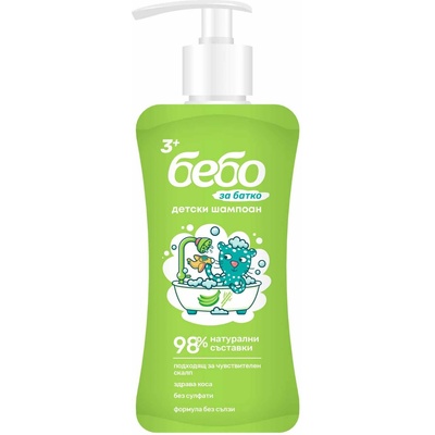 Bebo Детски шампоан Бебо - С аромат на зелен банан и бамбук, 3+, 300 ml