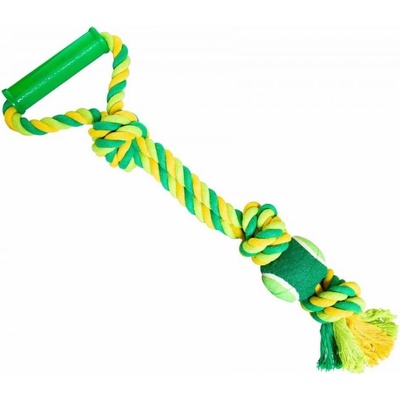 HipHop Dog Přetahovadlo s rukojetí 3 uzly, tenisák 45 cm