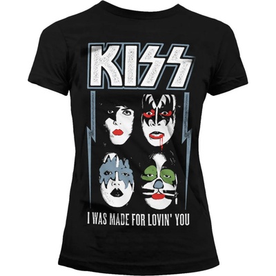 HYBRIS тениска метална дамски Kiss - аз Беше Създаден за Ловин' Ти - HYBRIS - ER-5-KISS011-H71-5-BK
