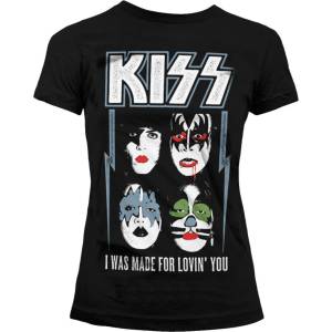 HYBRIS тениска метална дамски Kiss - аз Беше Създаден за Ловин' Ти - HYBRIS - ER-5-KISS011-H71-5-BK