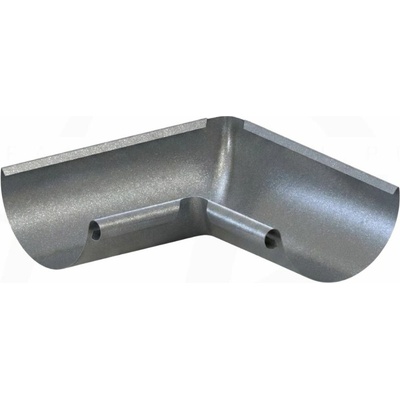 Krop Roh/kút polkruhového žľabu 90° oceľový vnútorný 280 mm systém 130 RAL 9007 Šedý hliník