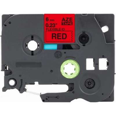Compatible Съвместима лента с Brother TZ-FX411 / TZe-FX411, 6mm x 8m, гъвкави, черен печат / червен фон (TZe-FX411)