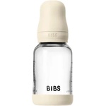 BIBS Стъклена бебешка бутилка Bibs - С каучуков биберон, 120 ml, Ivory (5019216) - baby