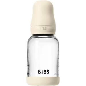 BIBS Стъклена бебешка бутилка Bibs - С каучуков биберон, 120 ml, Ivory (5019216) - baby