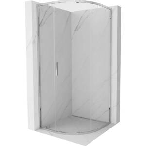 Mexen Exo-S полукръгла плъзгаща се душ кабина 100 x 100 см, прозрачна, хром (8131-100-100-01-00)
