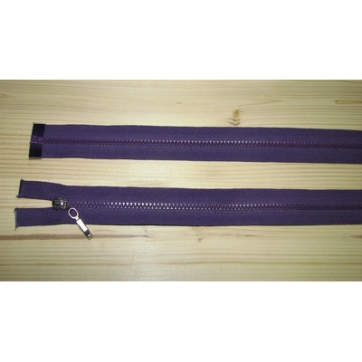 Kostenný zips fialová tmavá 3mm deliteľný jednosmerný 40cm