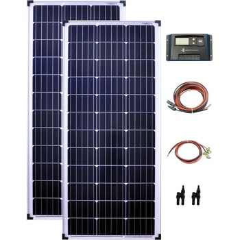 Solartronic Соларна система 200W, 12V комплект 20A контролер за зареждане 1200mm (200M-20)