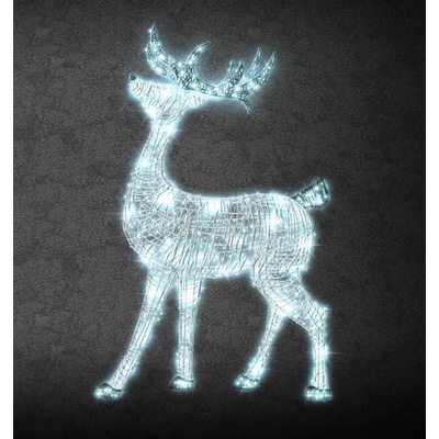 DecoLED LED svetelný jeleň 150 cm 161 ľadovo bielych diód s Flash efektom