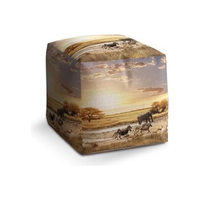 Sablio Taburet Cube Safari: 40x40x40 cm