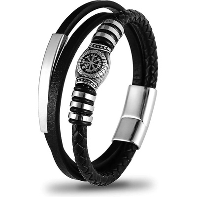 Daniel Dawson pánský náramek Vikingský kompas VEGVISIR různé velikosti NR2032-LB1067/19 Černá