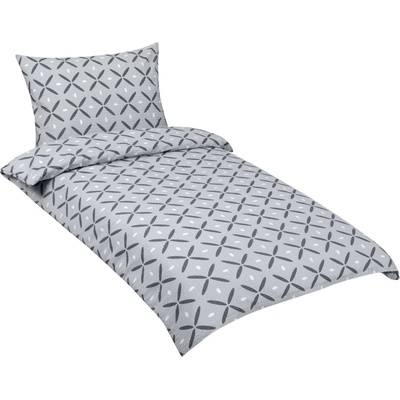 Bellatex obliečky krep 80/811 sivé štvorčeky 140x200 70x90