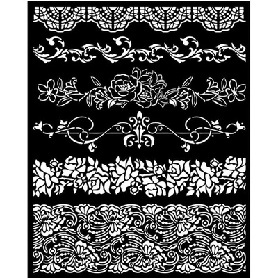 Stamperia Plastová šablona 20x25cm bordury – Zboží Dáma