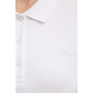 Karl Lagerfeld Тениска с яка дамска памук с еластан (B2W17097) - answear - 132,98 лв
