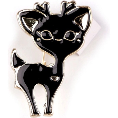 Stoklasa brož kočka, pes, srnka 4 černá srnka