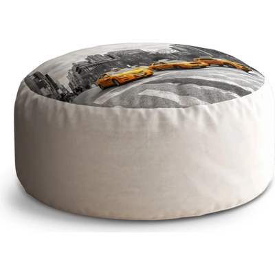 Sablio Taburet Circle Žluté taxiky: 38x48 cm