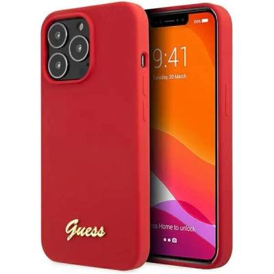 GUESS Кейс Guess GUHCP13XLSLMGRE за iPhone 13 Pro Max 6.7", червен / бордо, твърд, Silicone Vintage Gold Logo (GUE002921-0)