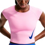 Nike Дамска тениска Nike Women's Swoosh Run Dri-FIT S/S Running Top Running shirt - Pink Rise / Pink Rise / Old Royal (916-7172-0312)