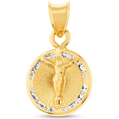 Argento Zlatý prívesok Ježiš číre okrúhle zirkóny 8A151