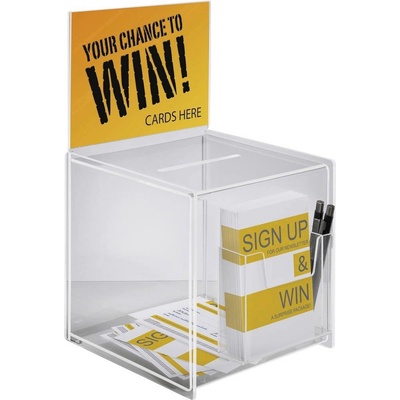Sigel box pre promoakcie s vhadzovacím výrezom s podávačom VA152 210 x 368 x 210 mm priehľadná