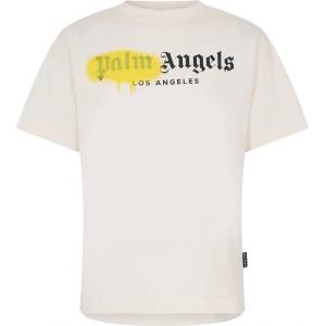 Palm angels Тениска PALM ANGELS Men's Spray T-Shirt - White/Yellow