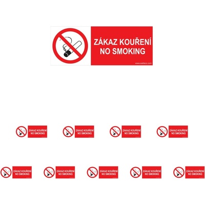 Walteco Zákaz kouření, No smoking 210x80mm, samolepka Množství: 10 ks , 20011BP2