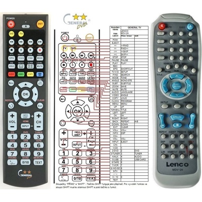 GENERAL LENCO MDV-24 - съвместимо дистанционно управление на марката General (MDV-24)